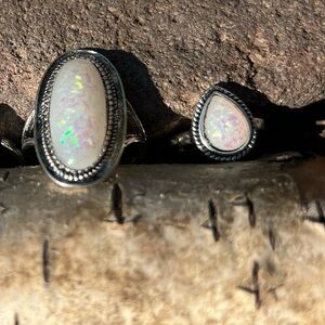 💍 Vintage opalite Silver Ring